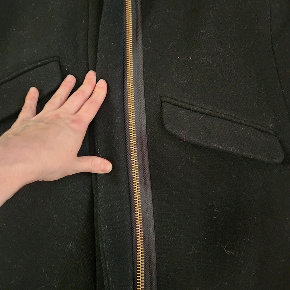 EUC J.Crew Italian Stadium Cloth By Nello Gori Black Women's Coat, Size 4 - Picture 4 of 9